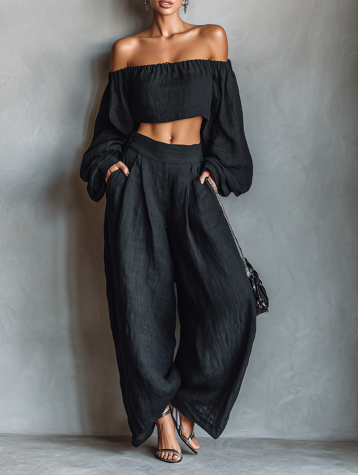 Layla | Completo in Lino Senza Spalline