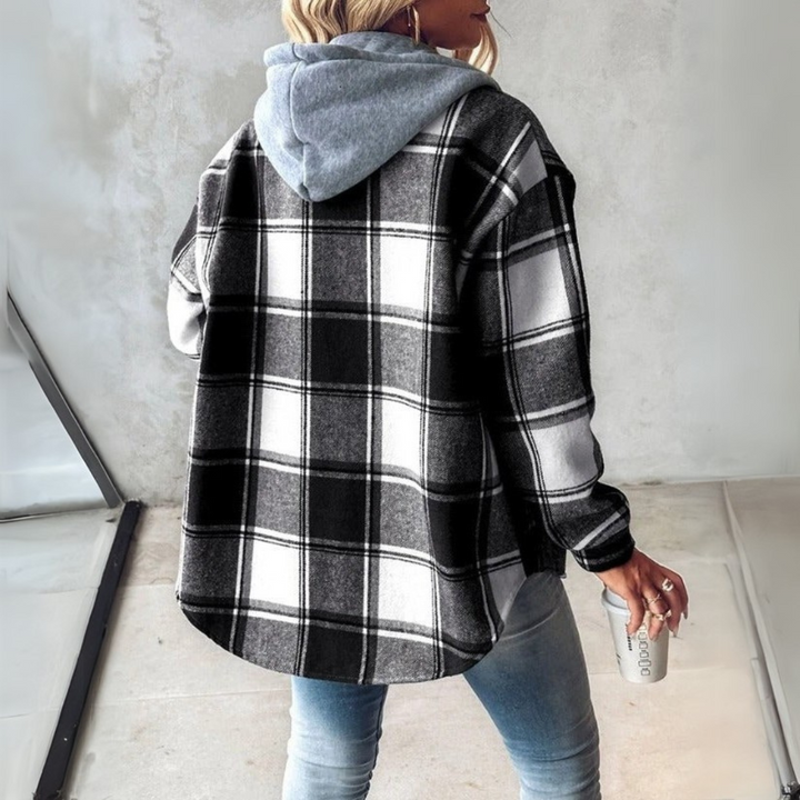 Carys | Caldo Cosy Hooded Check Giacca