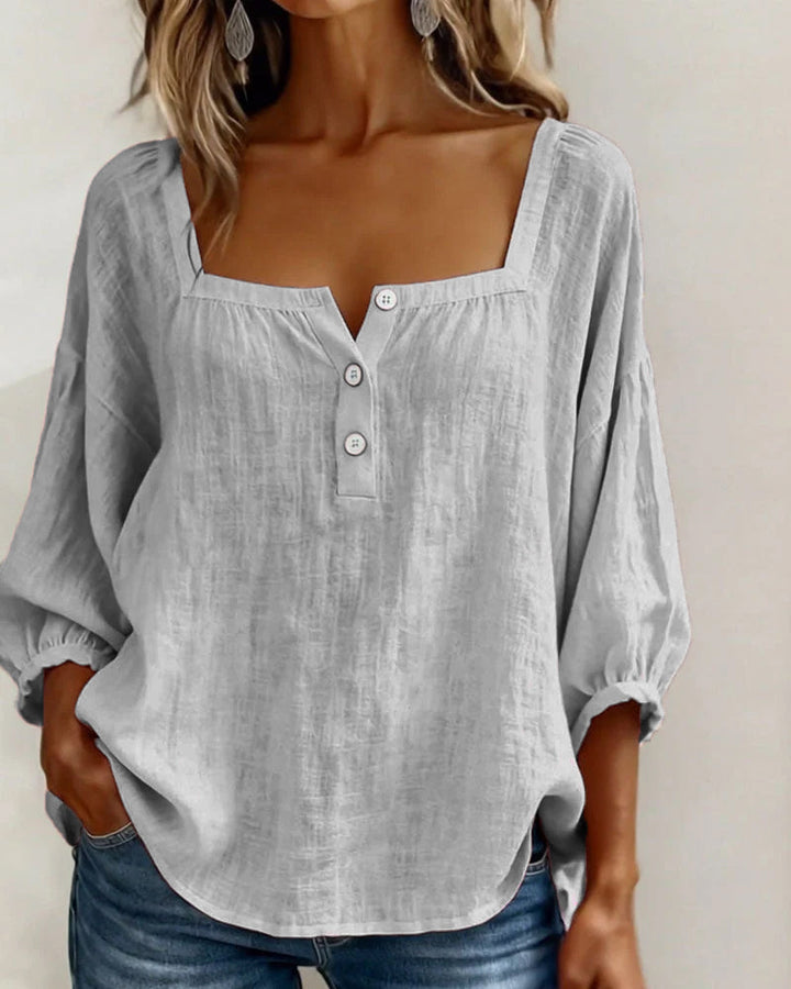 Diane | Camicia Scollo Quadrato con Maniche a Lanterna