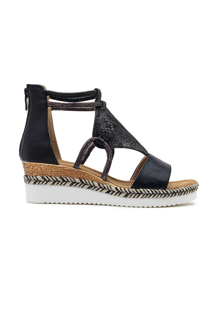 Philomena | Nero Wedge Sandalo