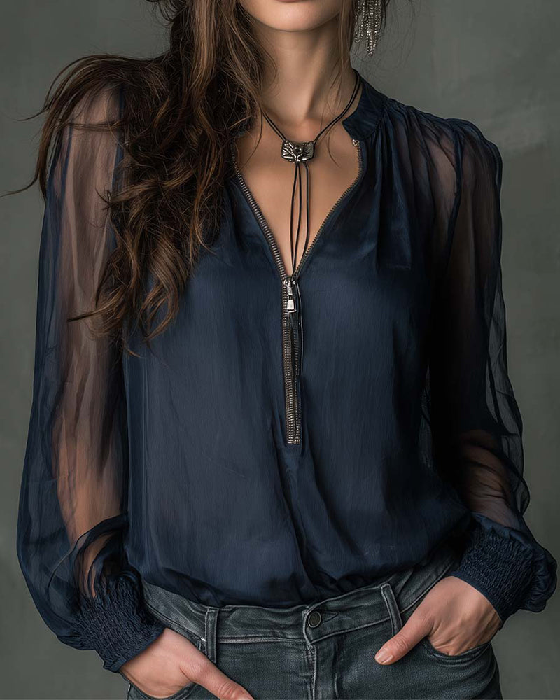 Helen | Half-Zip Maglia Camicetta