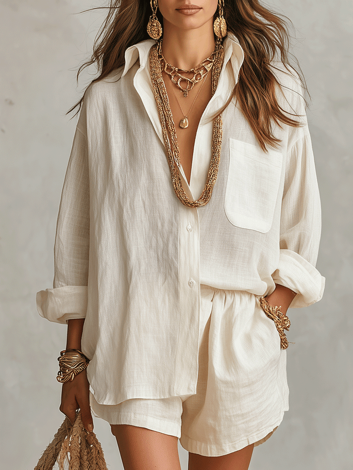 Maddison | Lino Boho Corto Completo