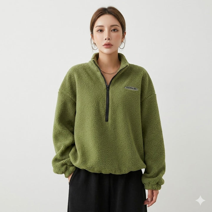 Tallie | Teddy Fleece Half Zip Maglione