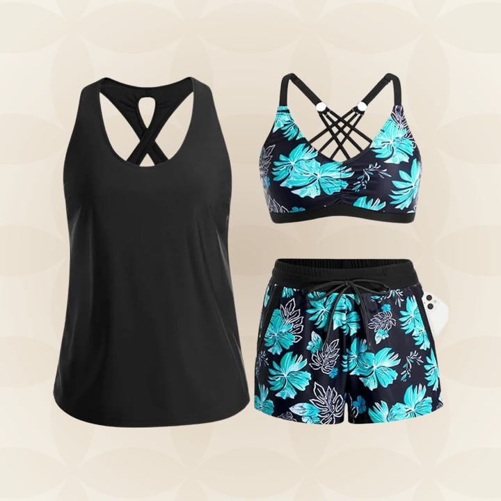 Rosalie | Cord-Tie Breathable Swim Completo