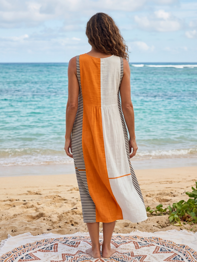 Owen | Colour Block Stripe Midi Abito
