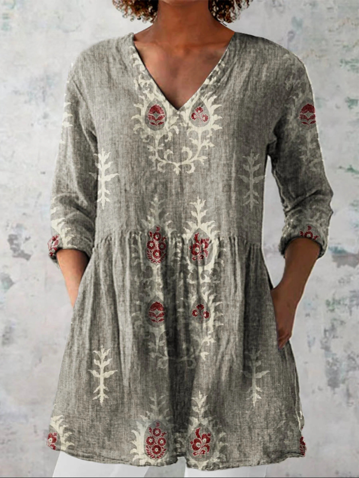Elise | Lungo Camicetta with Scollo a V