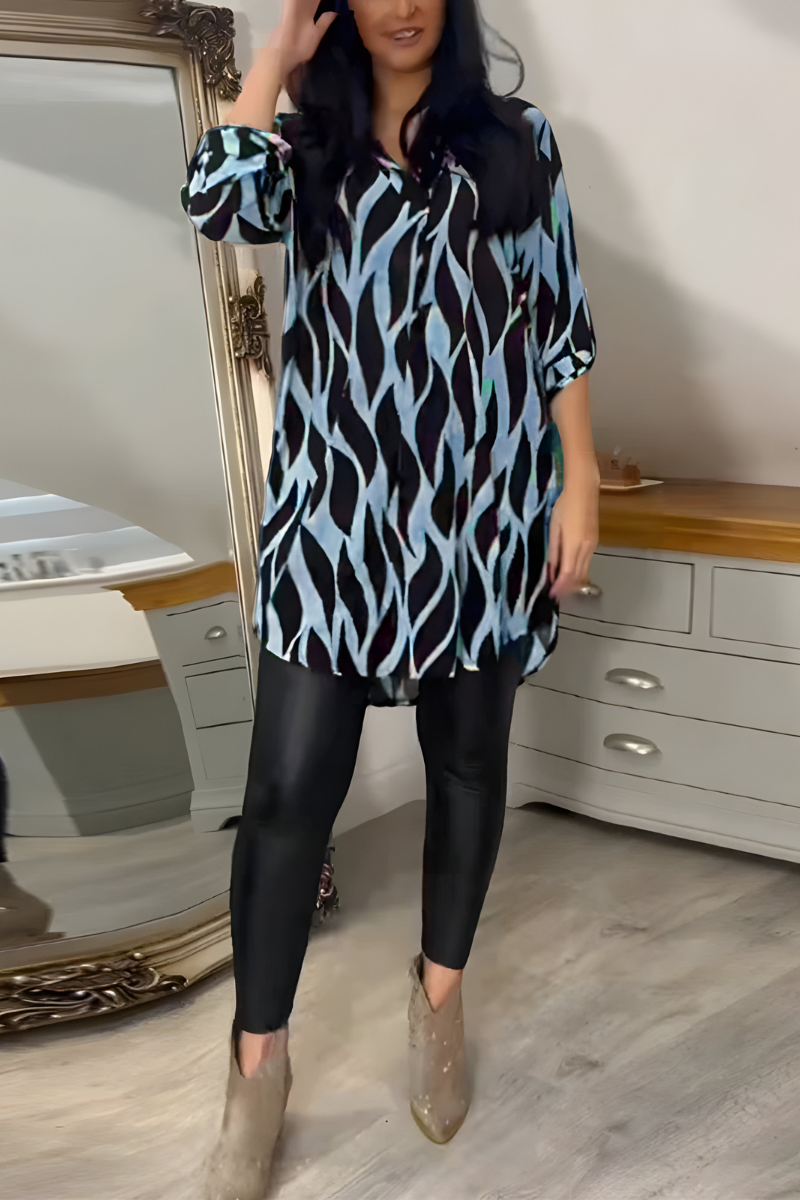 Derryn | Abstract Stampa Tunic Top