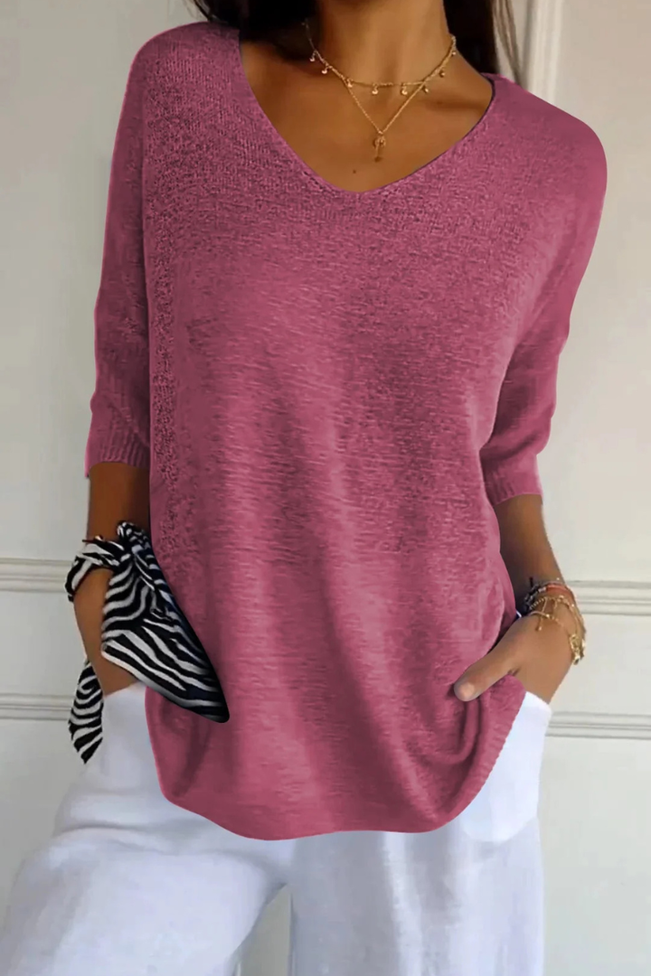Allira | Morbido Scollo a V Maglia Top