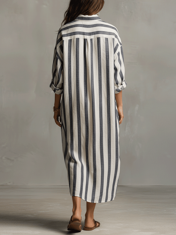Sadie | a Righe Camicia Maxi Abito