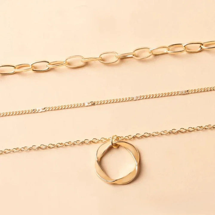 Retro Oro Layered Collana