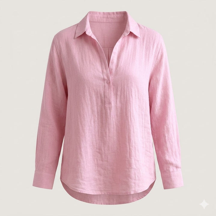 Nyla | Blush Rilassato Lino Camicia