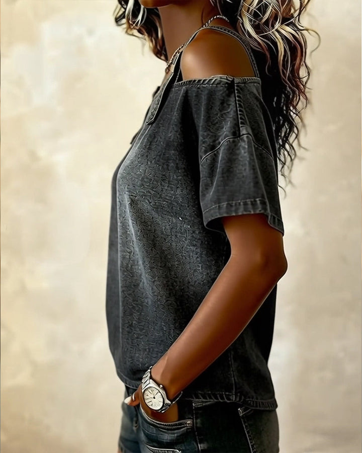 Patricia | Camicia in Denim a Spalle Scoperte