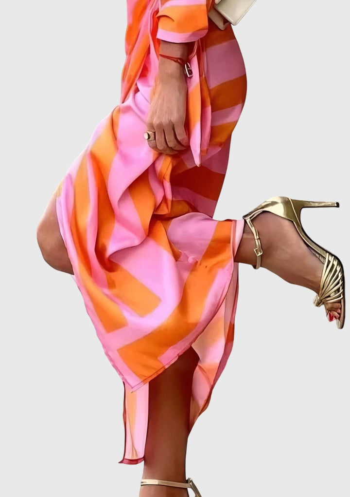 Everly | Elegante Wrap Abito With Stampa