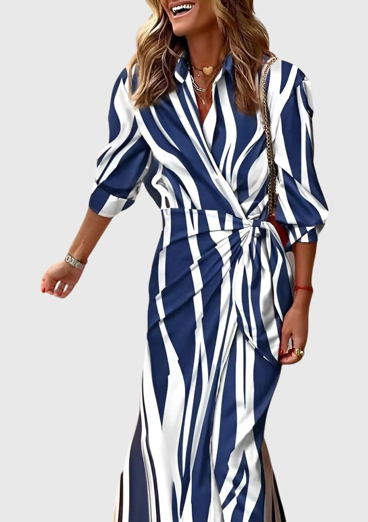 Everly | Elegante Wrap Abito With Stampa