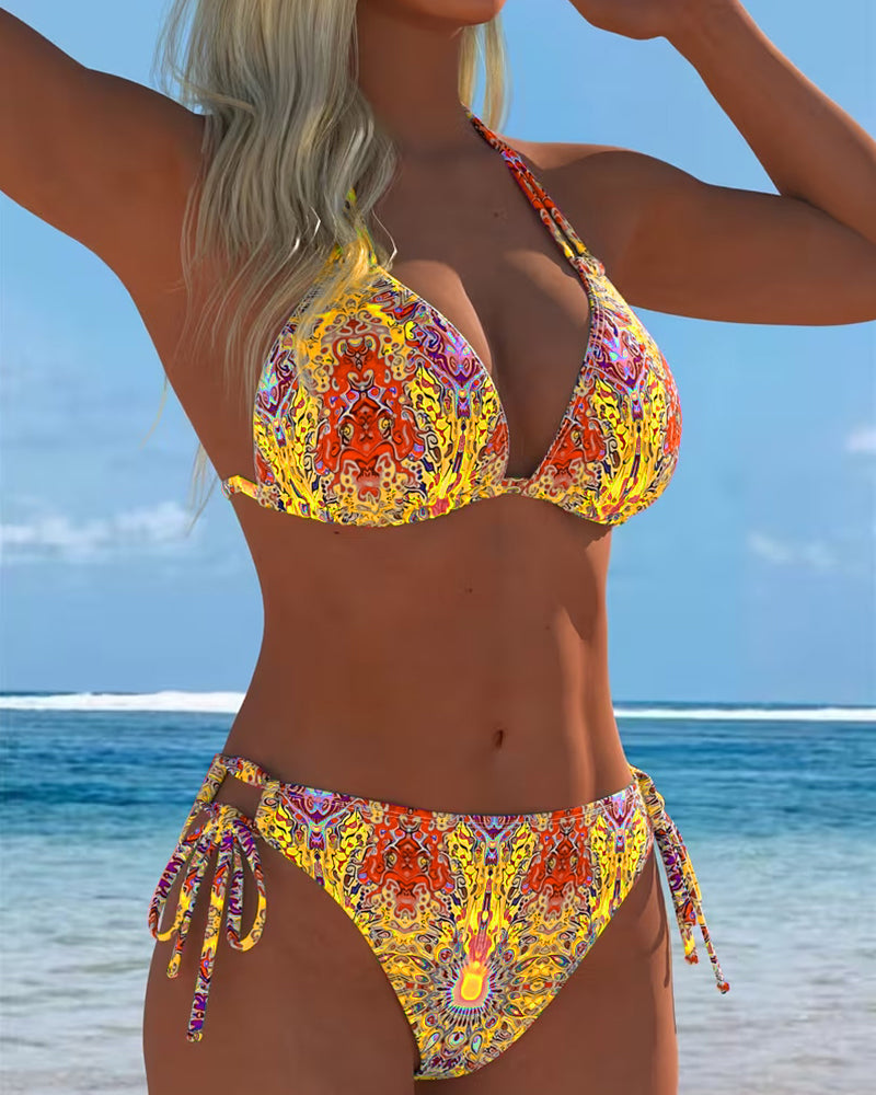 Mel | Colourful Halter-Stampa Bikini