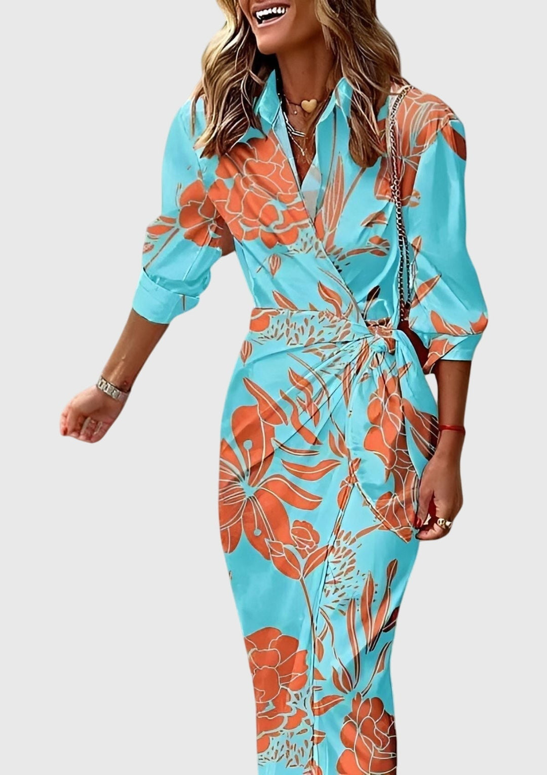 Everly | Elegante Wrap Abito With Stampa