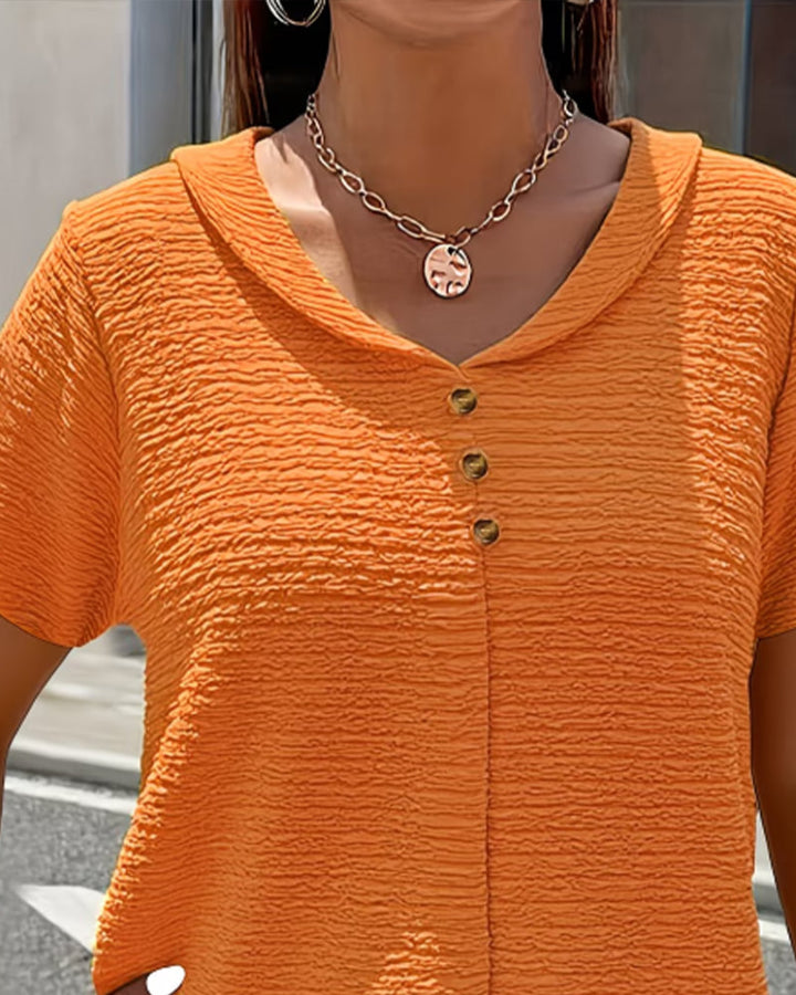 Barbara | T-shirt con Colletto e Bottoni