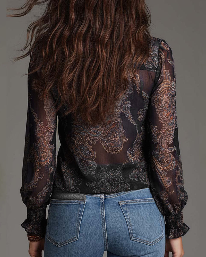 Demi | Zip Ruffled Retro Camicetta
