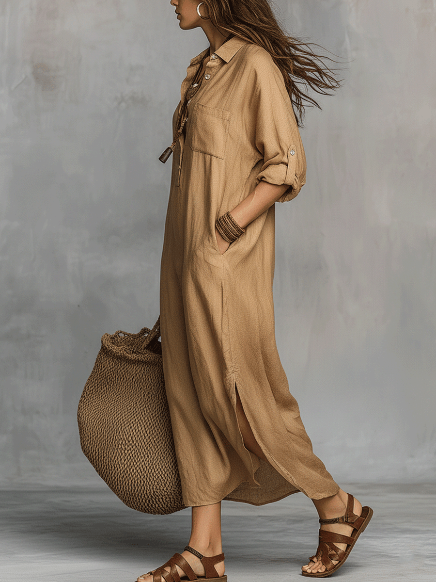 Greta | Casual Buttoned Maxi Abito