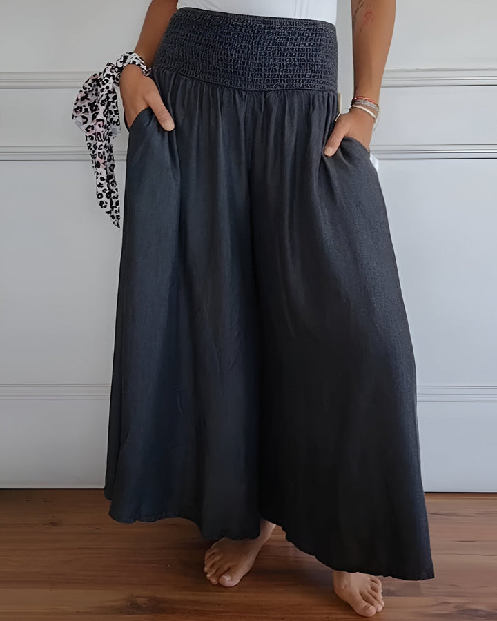 Trudy | Comfort Gamba Larga Pantaloni with Elastic Waist