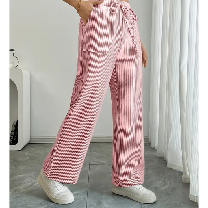 Sylvia | a Righe Gamba Larga Pantaloni with Pockets
