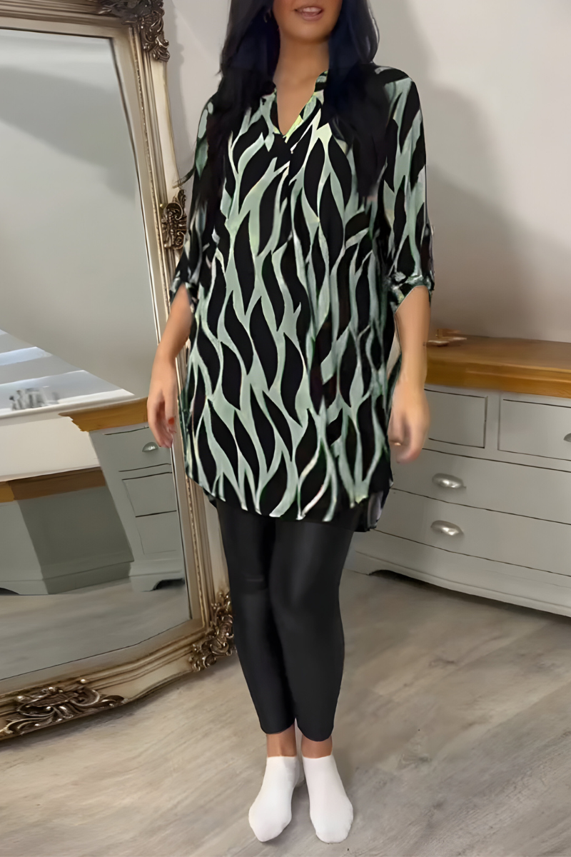 Derryn | Abstract Stampa Tunic Top