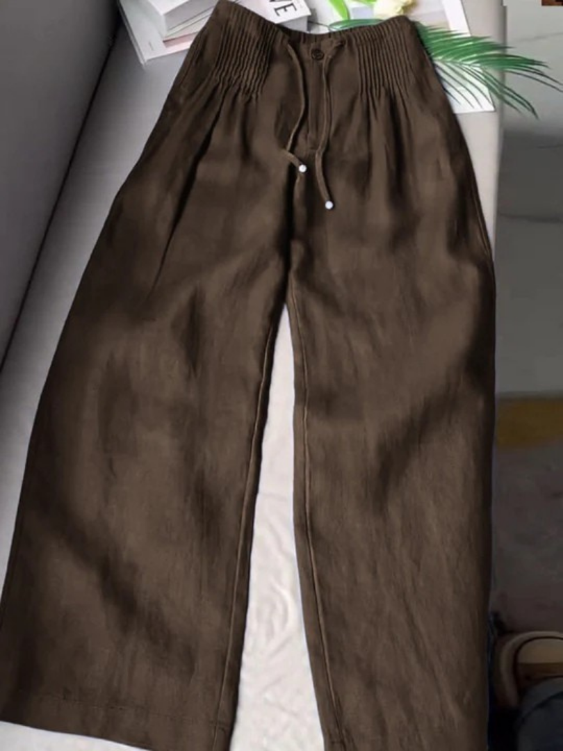 Bridie | Easy Leggero Cotone Gamba Larga Pantaloni