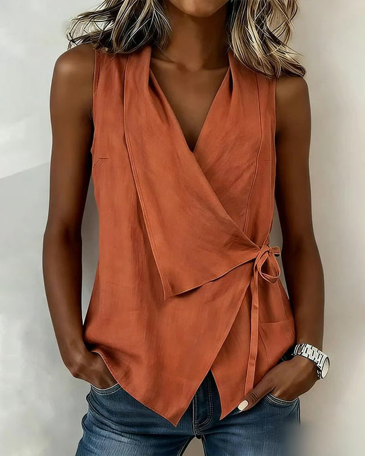 Brenda | Top a Bretelle Larghe Incrociate con Fiocco