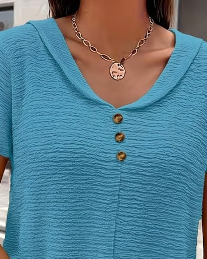 Barbara | T-shirt con Colletto e Bottoni