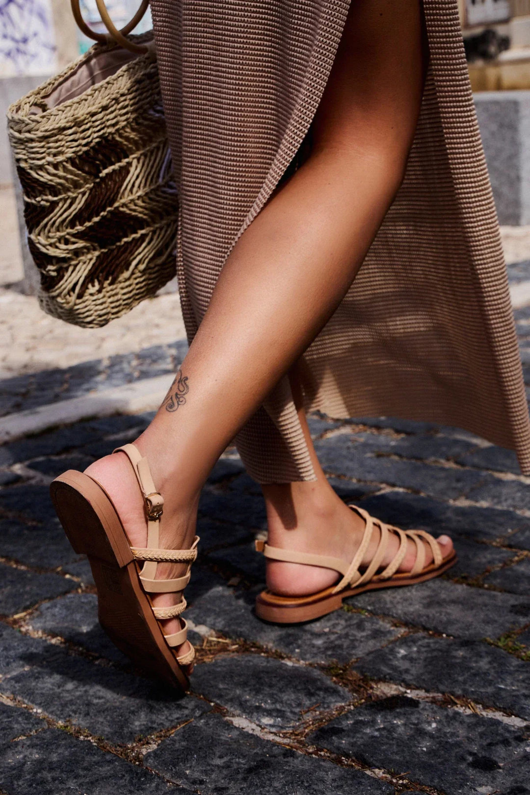 Thessaly | Sandali con Zeppa Beige