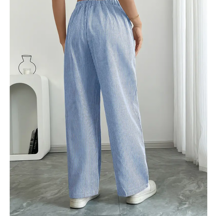 Sylvia | a Righe Gamba Larga Pantaloni with Pockets