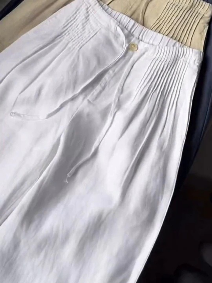 Zofia | Leggero Gamba Larga Cotone Pantaloni