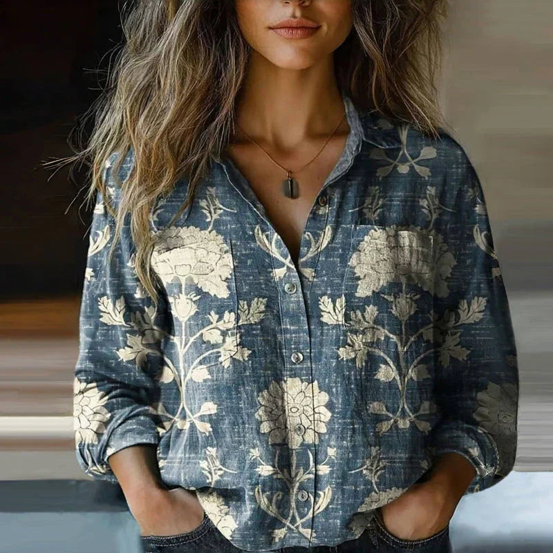 Lacey | Bohémien Stampato Button Camicia