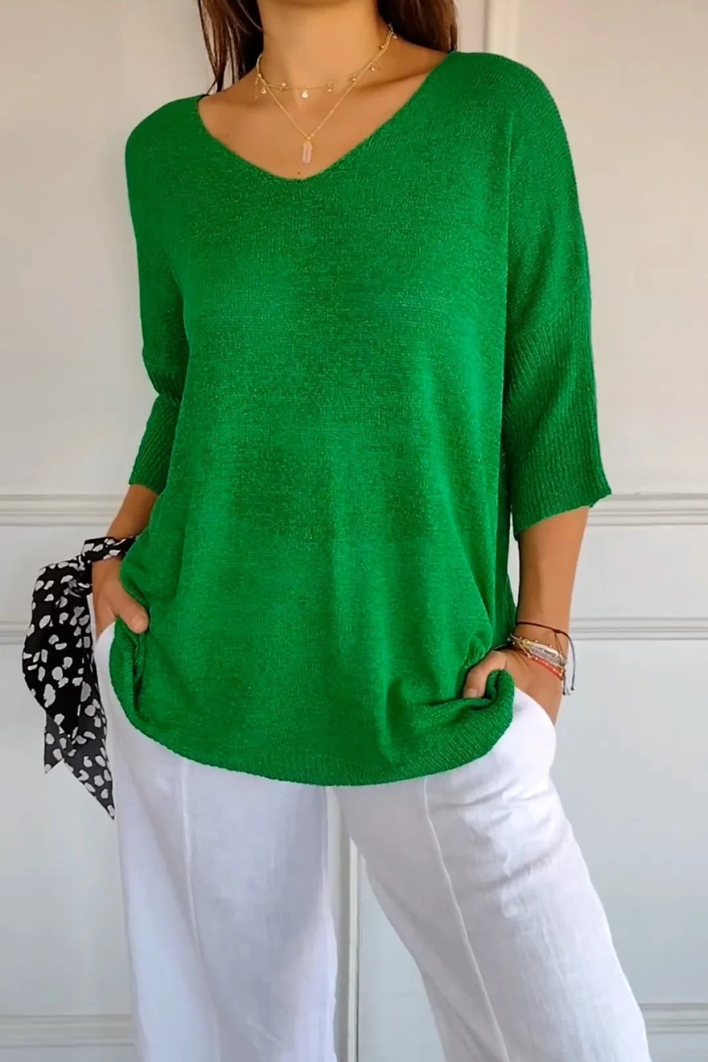 Allira | Morbido Scollo a V Maglia Top