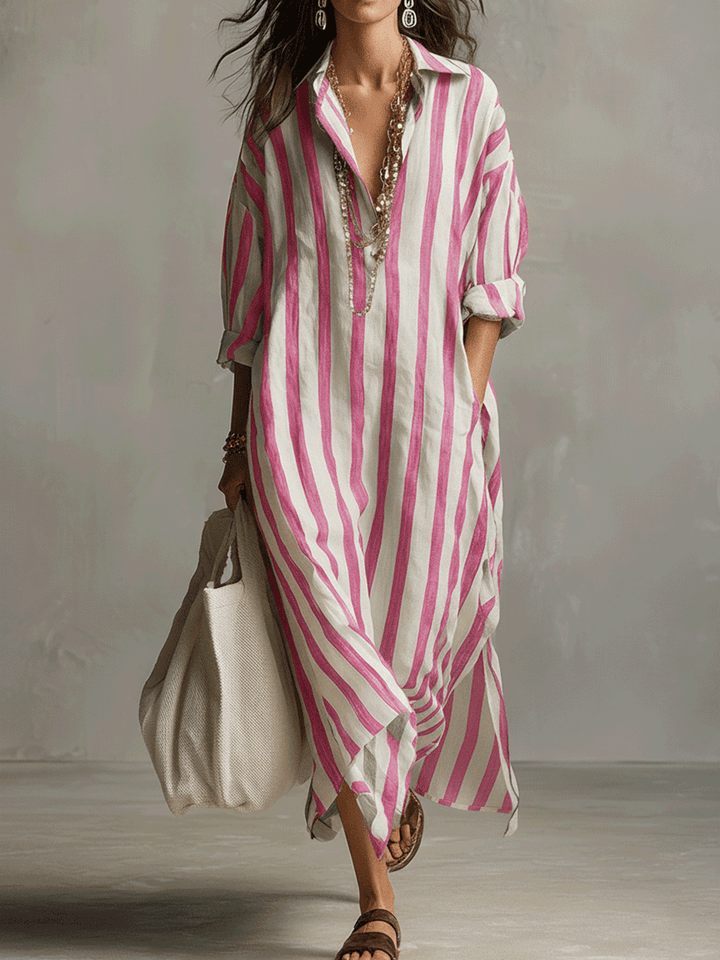 Sadie | a Righe Camicia Maxi Abito