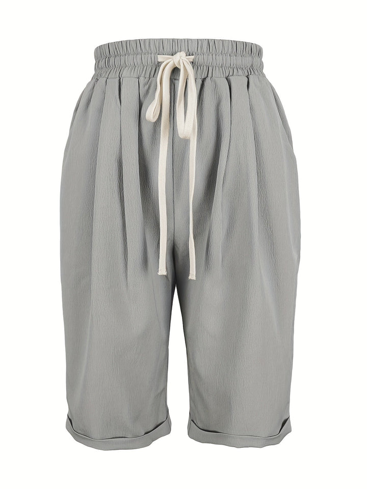 Lesley | Cropped Capri Pantaloni with Turn Up Cuffs