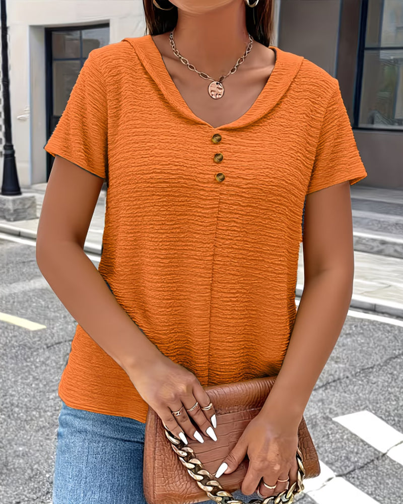Barbara | T-shirt con Colletto e Bottoni