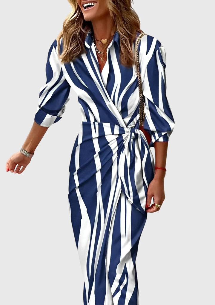Everly | Elegante Wrap Abito With Stampa