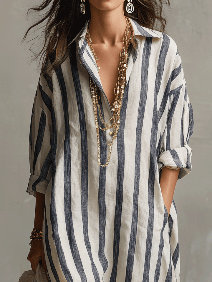 Sadie | a Righe Camicia Maxi Abito