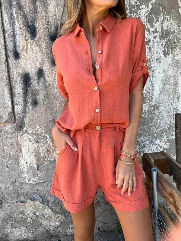 Cilla | Matching Lino Shorts and Camicia Completo