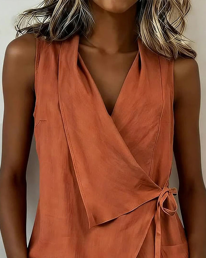 Brenda | Top a Bretelle Larghe Incrociate con Fiocco