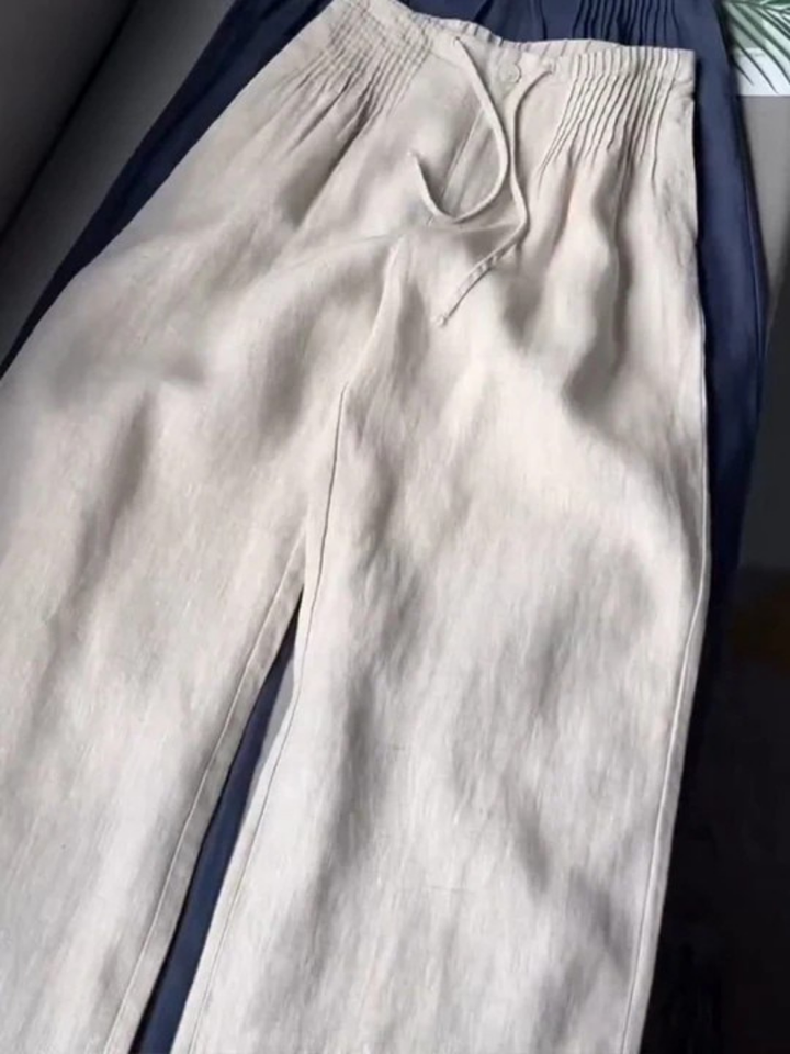 Zofia | Leggero Gamba Larga Cotone Pantaloni