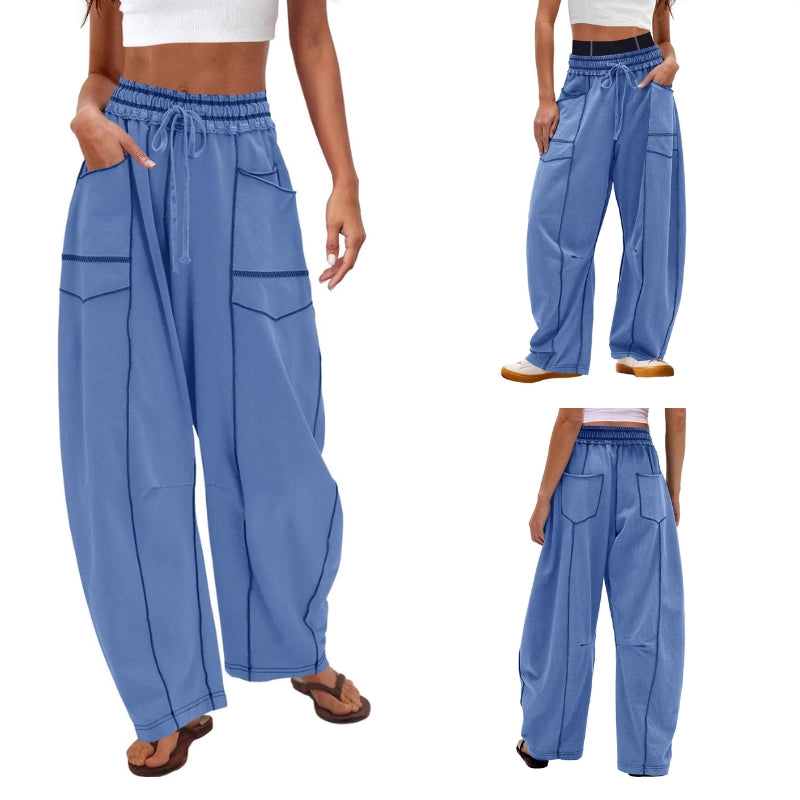 Brydie | Utility High Waist Gamba Larga Cargo Pantaloni