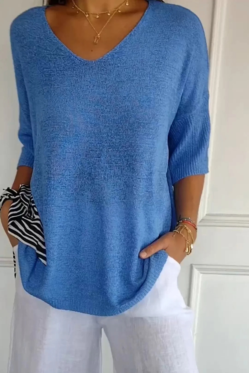 Allira | Morbido Scollo a V Maglia Top