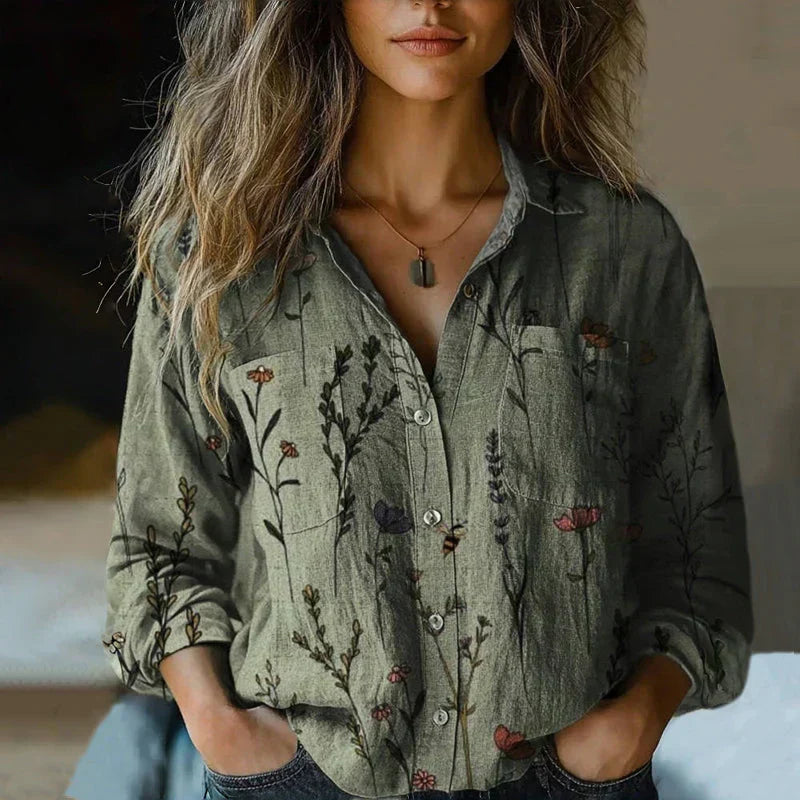 Lacey | Bohémien Stampato Button Camicia