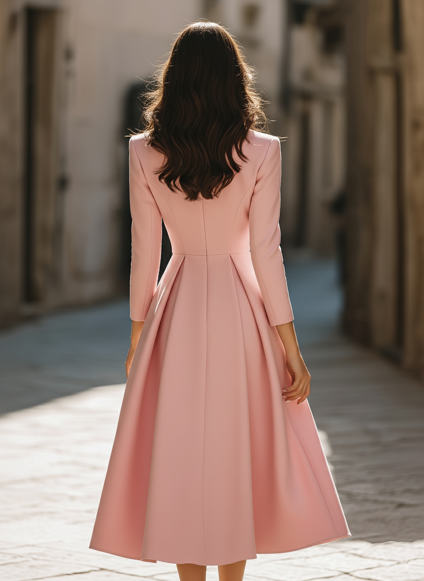 Emily | Elegante Pleated Blazer Midi Abito