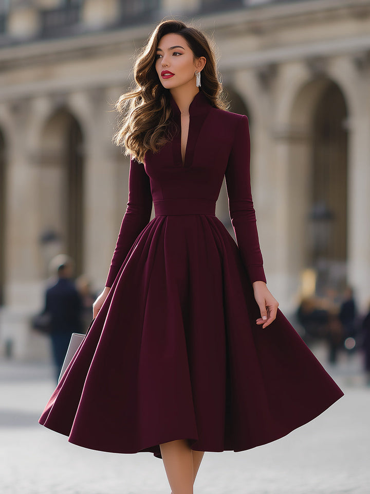 Jennifer | Scollo a V Midi Abito