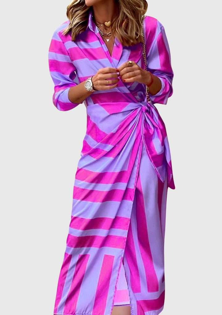 Everly | Elegante Wrap Abito With Stampa
