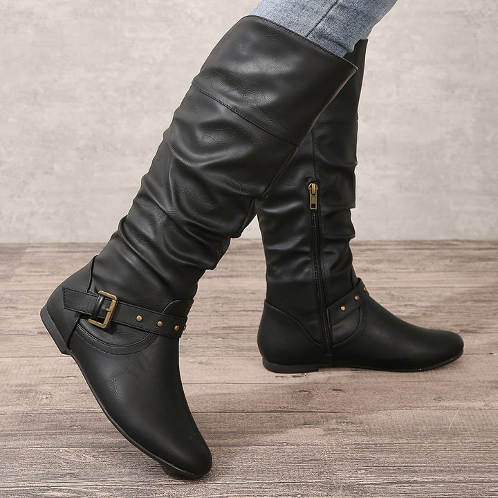 Danica | Women's Knee-High Stivali with Side Zipper