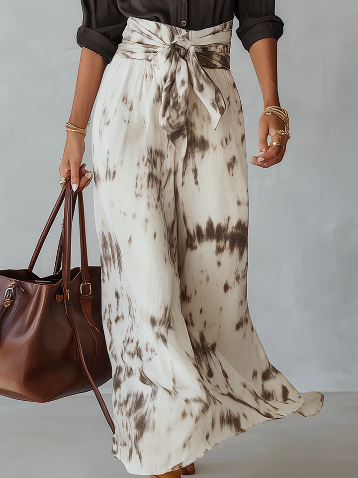 Lara | con Bottoni Camicia & Tie-Dye Gamba Larga Gonna